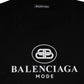Balenciaga Black Cotton Logo Print Crew Neck Short Sleeves T-shirt
