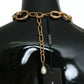 Dolce & Gabbana Gold Brass Oversize Chain LILY Flowers Necklace