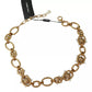 Dolce & Gabbana Gold Brass Oversize Chain LILY Flowers Necklace