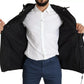 Dolce & Gabbana Black Hooded Polyester Men Coat Puffer Jacket