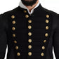Dolce & Gabbana Black Button Embellished Military Jacket