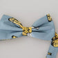 Dolce & Gabbana Light Blue Banana Print Silk Men Neck Bow Tie