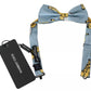 Dolce & Gabbana Light Blue Banana Print Silk Men Neck Bow Tie