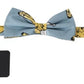 Dolce & Gabbana Light Blue Banana Print Silk Men Neck Bow Tie