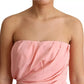 Dolce & Gabbana Pink Silk Stretch Strapless Sheath Midi Dress