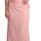 Dolce & Gabbana Pink Silk Stretch Strapless Sheath Midi Dress