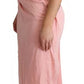 Dolce & Gabbana Pink Silk Stretch Strapless Sheath Midi Dress
