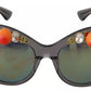 Dolce & Gabbana DG4283B Acetate Crystals Orange Applique Sunglasses