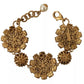 Dolce & Gabbana FIORI BLOOMING Floral Baroque Crystals Brass Bracelet