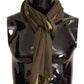 Dolce & Gabbana Green Striped Cashmere Wrap Fringes Scarf
