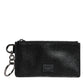 Dolce & Gabbana Black Calfskin Leather DG Logo Card Holder Wallet