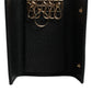 Dolce & Gabbana Black Leather Gold Metal Logo Plaque Trifold Keyring
