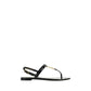 Saint Laurent Black Calf Leather Bos Taurus Flat Sandals
