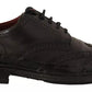 Dolce & Gabbana Black Perforated Leather Lace Up Derby Shoes