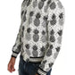Dolce & Gabbana White Black Pineapple Bomber Coat Jacket