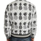 Dolce & Gabbana White Black Pineapple Bomber Coat Jacket