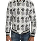 Dolce & Gabbana White Black Pineapple Bomber Coat Jacket