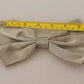 Dolce & Gabbana Silver Gray 100% Silk Adjustable Neck Bow Tie