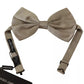 Dolce & Gabbana Silver Gray 100% Silk Adjustable Neck Bow Tie