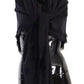 Dolce & Gabbana Black Solid Silk Wool Fringe Wrap Scarf