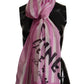 Dolce & Gabbana Pink White Striped Cotton Wrap Shawl Scarf