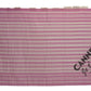 Dolce & Gabbana Pink White Striped Cotton Wrap Shawl Scarf