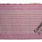 Dolce & Gabbana Pink White Striped Cotton Wrap Shawl Scarf