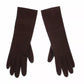 Dolce & Gabbana Brown Leather Wrist Slim Women Gloves