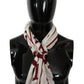 Dolce & Gabbana White Red Printed Wrap Shawl Modal Scarf