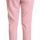 Dolce & Gabbana Pink Wool Mid Waist Tapered Pants