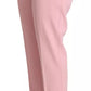 Dolce & Gabbana Pink Wool Mid Waist Tapered Pants