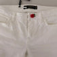 Dolce & Gabbana White Cotton Denim Pretty Slim Fit Jeans