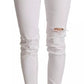 Dolce & Gabbana White Cotton Denim Pretty Slim Fit Jeans