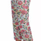 Dolce & Gabbana White Pink Floral Brocade Pants