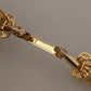 Dolce & Gabbana Gold Plated 925 Sterling Silver Crystal Collar Stop Brooch