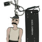 Dolce & Gabbana Black Leather Fisherman Logo Badge Keyring Keychain