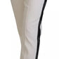 Dolce & Gabbana White High Waist Tapered Wool Pants