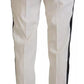 Dolce & Gabbana White High Waist Tapered Wool Pants
