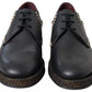 Dolce & Gabbana Black Leather Beige Derby Dress Shoes
