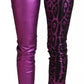 Dolce & Gabbana Purple Leopard Cotton Slim Fit Denim Jeans