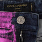 Dolce & Gabbana Purple Leopard Cotton Slim Fit Denim Jeans