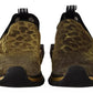 Dolce & Gabbana Gold Glitter Leopard Sorrento Sneakers Shoes