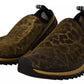 Dolce & Gabbana Gold Glitter Leopard Sorrento Sneakers Shoes
