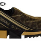 Dolce & Gabbana Gold Glitter Leopard Sorrento Sneakers Shoes