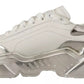 Dolce & Gabbana White Silver Leather Daymaster Sneakers Shoes