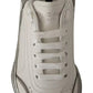 Dolce & Gabbana White Silver Leather Daymaster Sneakers Shoes