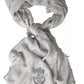 Dolce & Gabbana Gray Cashmere Wrap Shawl Fringe Scarf