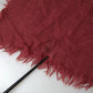 Dolce & Gabbana Maroon Cashmere Knit Wrap Shawl Fringe Scarf