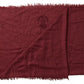 Dolce & Gabbana Maroon Cashmere Knit Wrap Shawl Fringe Scarf