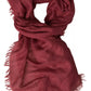 Dolce & Gabbana Maroon Cashmere Knit Wrap Shawl Fringe Scarf